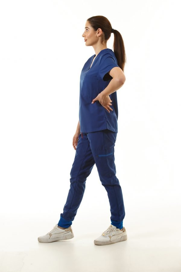 CopperActive™ Women's Scrub Set Navy Blue V-neck Top Jogger Pants