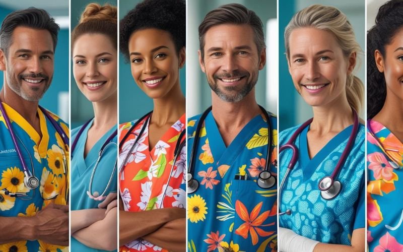funky medical scrub